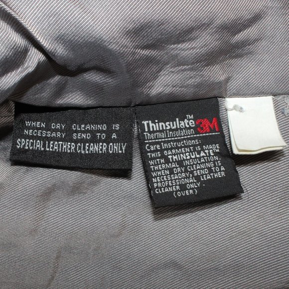 Wilsons Black Nylon Lined Zip Up Insulated Genuine Leather Jacket Size M - Picture 10 of 12